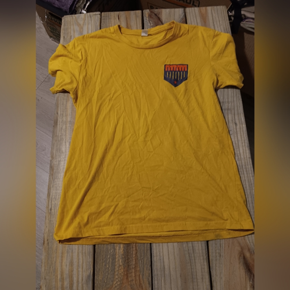 Yellow baseball tee by Plate Crate adult med